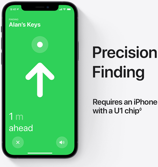 Precision Finding app on a phone