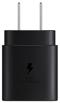 Black Samsung 25W USB-C Adapter front view