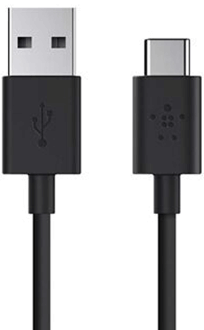 Black Belkin MIXIT↑ USB-C to USB-A Charge Cable - Front View