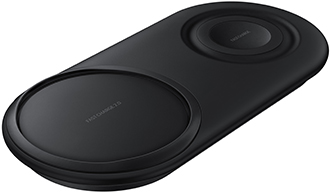 Angled Black Samsung Wireless Charger Duo Pad