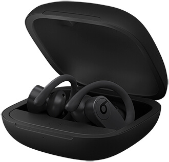 Black Powerbeats Pro Wireless Earphones in charging case