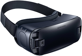 Black Samsung Gear VR Angled Front View