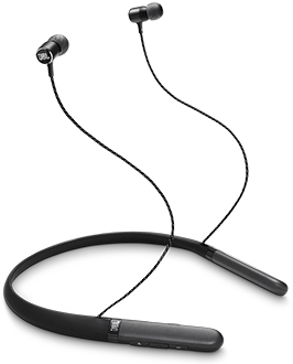 Angled Black JBL LIVE 200BT headphones
