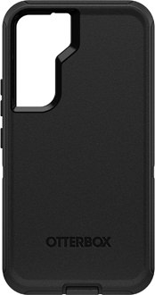 Black OtterBox Galaxy S22 Defender Case from the Back