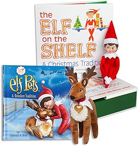 The Elf on the Shelf: A Christmas Tradition Blue Eyed North Pole Elf Girl with The Elf on a Shelf: Elf Pets Reindeer