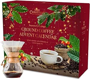 Coffee Advent Calendar 2022 24 Premium Gourmet Coffee Ground Beans Various Flavours Christmas Calendar Gifts for Coffee Lovers Men Women Unique Advent Calendar