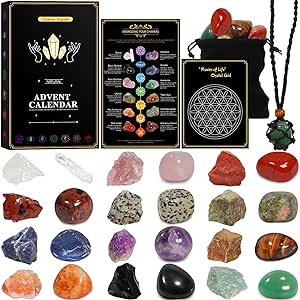 Pukamam Advent Calendar 2023 Rock Collection Box for Kids Adult Gemstones Crystal Christmas Countdown Calendars