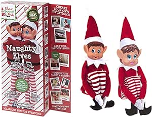 Set of 2-12" Novelty Naughty Girl and Boy Elves Toy - Elves Behavin' Badly