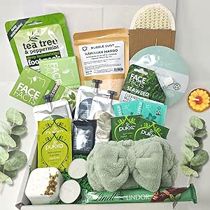 PAMPER ISLAND DELUXE SPA DAY Self Care Gift Box, Spa Gift Box, Birthday Pamper Hamper, Pamper Gift Box for Her, Gift Set for Woman, Bath Gift Set, Mother's Day Gift, Green