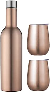 Avanti 13253 Double Wall Insulated Wine Traveller Set, Rose Gold