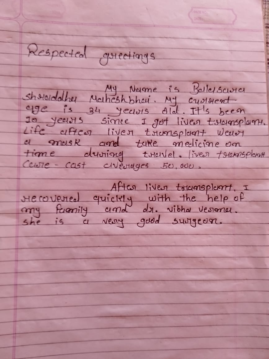 Testimony from Patient