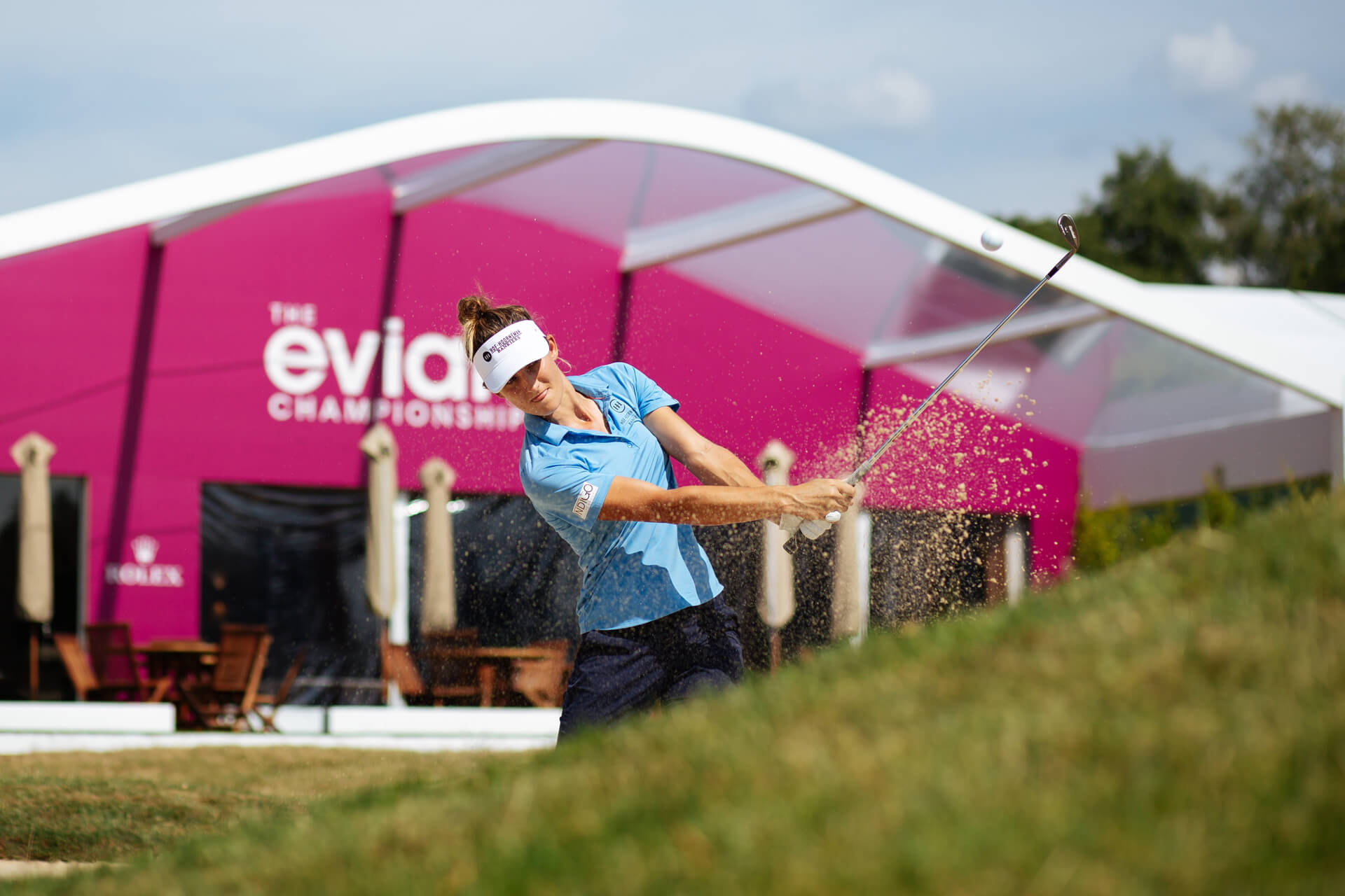 Woman playing golf