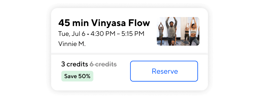 45 min Vinyasa Flow Product UI 