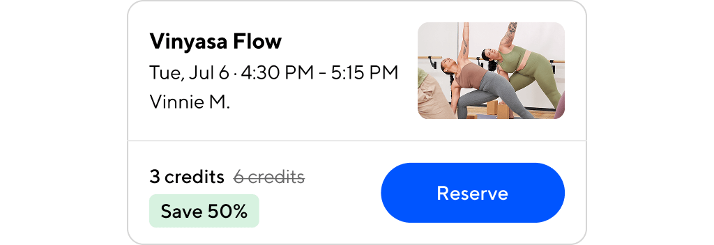 45 min Vinyasa Flow Product UI