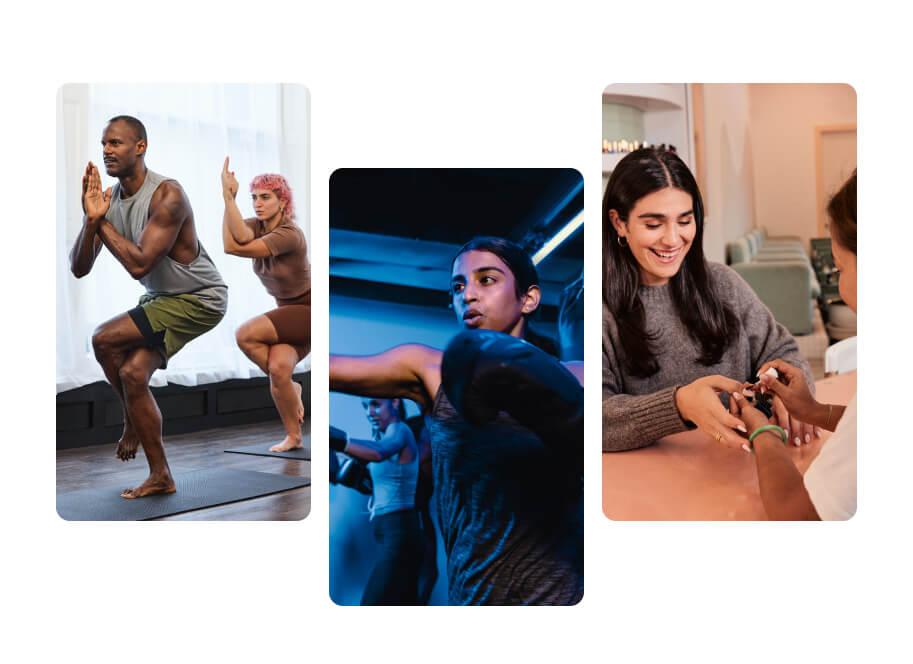 Collage of ClassPass options