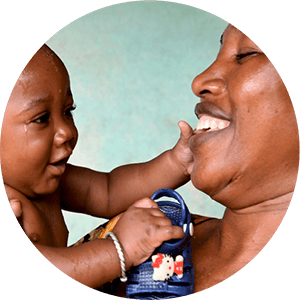 African American mom holding her baby