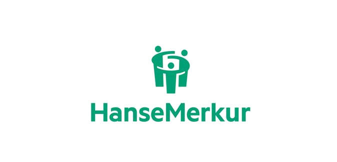 HanseMerkur Logo mit grünem Symbol und Schriftzug. HanseMerkur Logo mit grünem Symbol und Schriftzug.