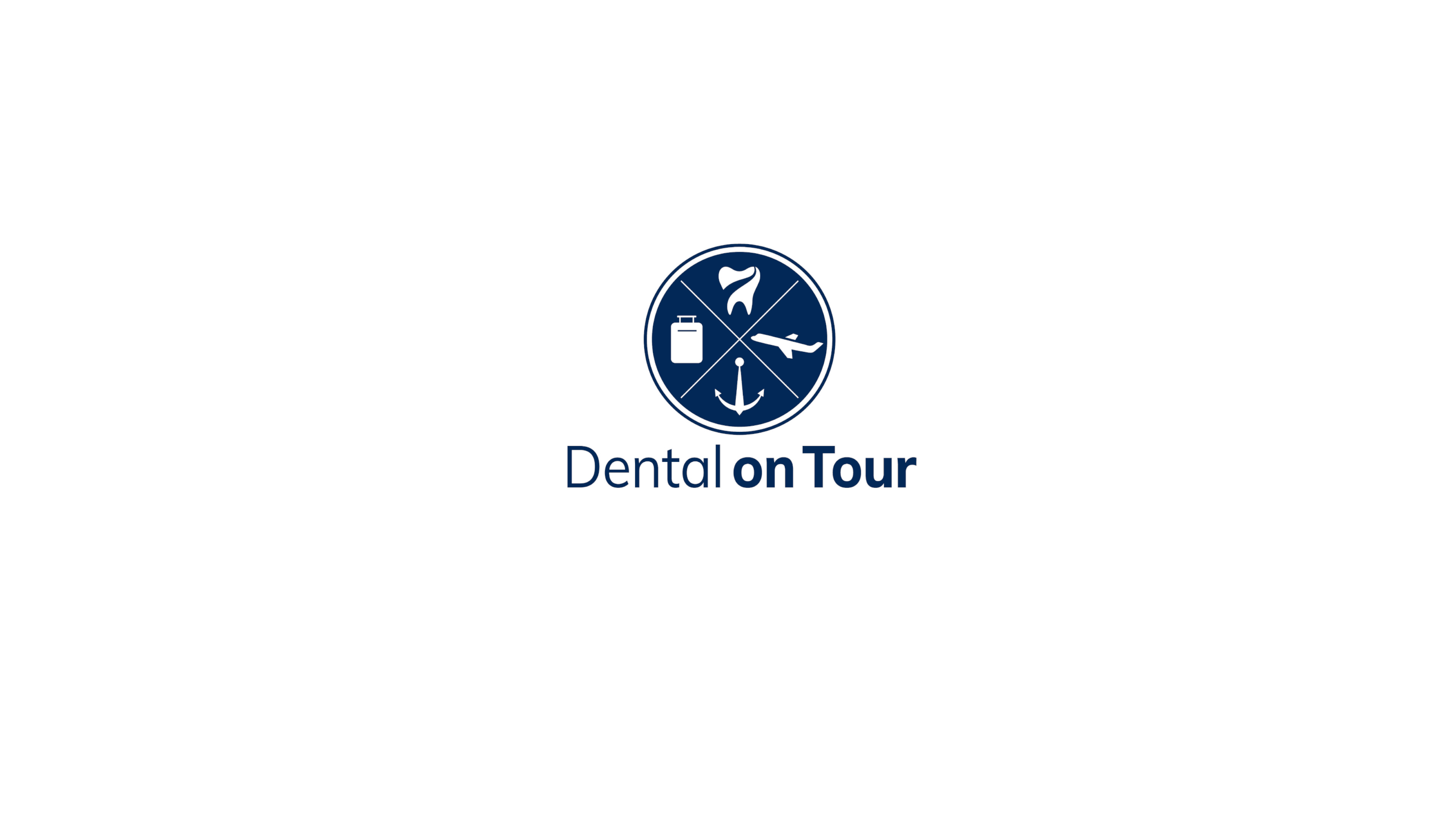Logo mit Zahn, Anker, Flugzeug, Koffer, Text "Dental on Tour".