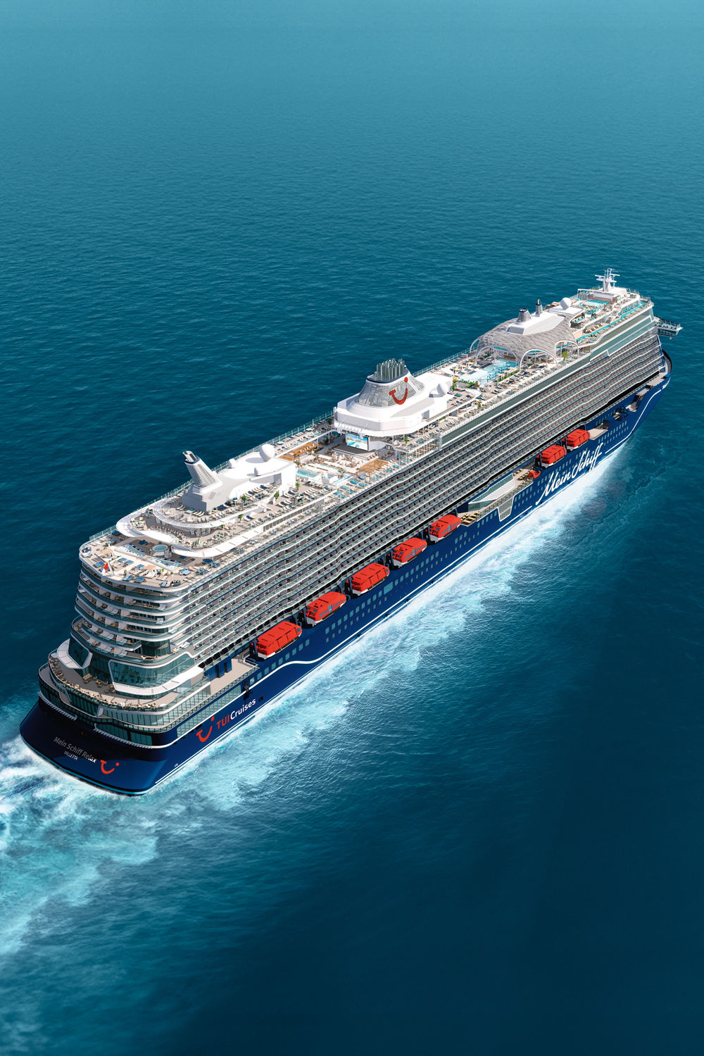 Mein Schiff Relax — Heckansicht des neuen Flaggschiffs