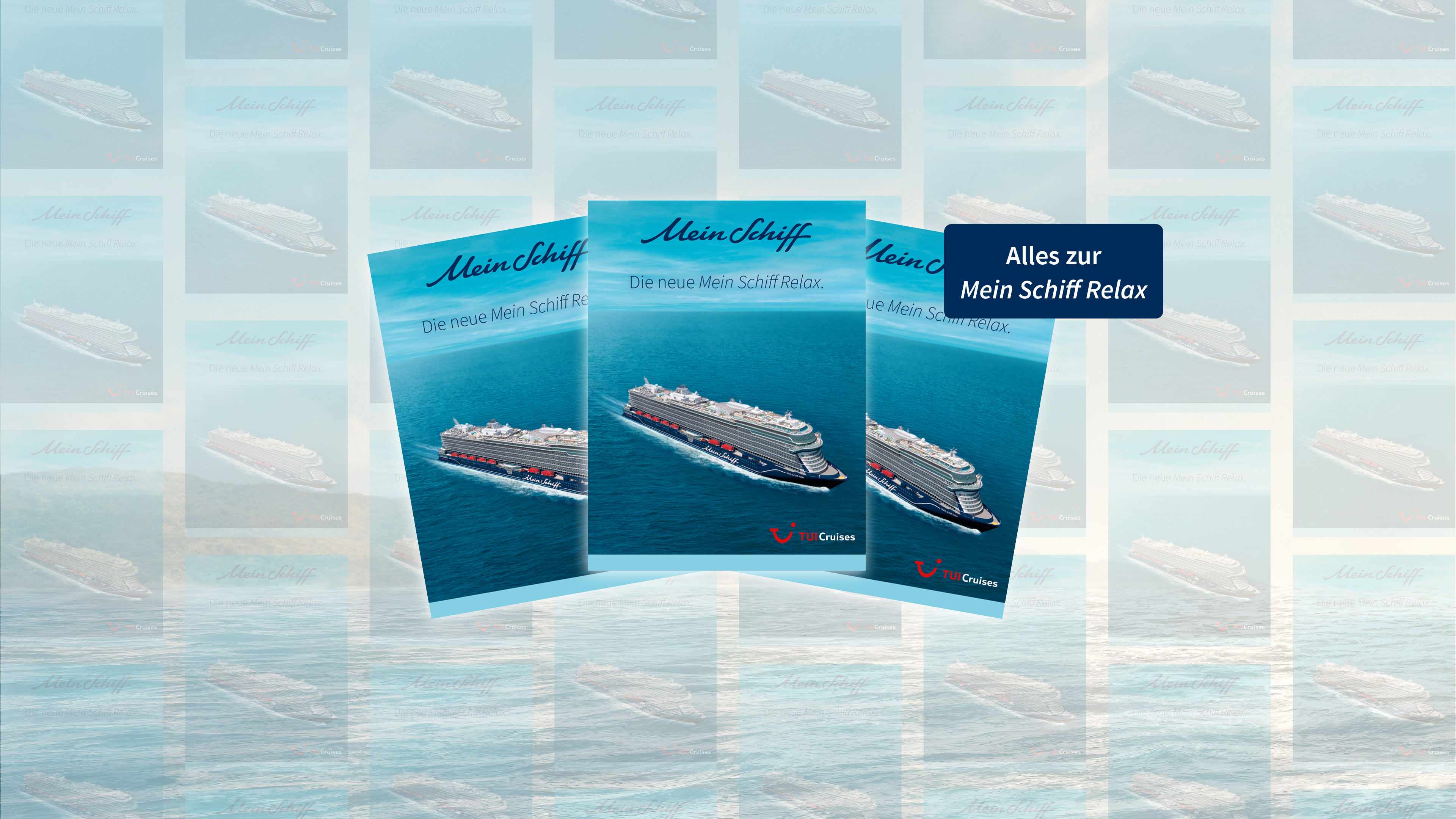 Kreuzfahrtschiff der Mein Schiff® Flotte auf blauem Meer, TUI Cruises.