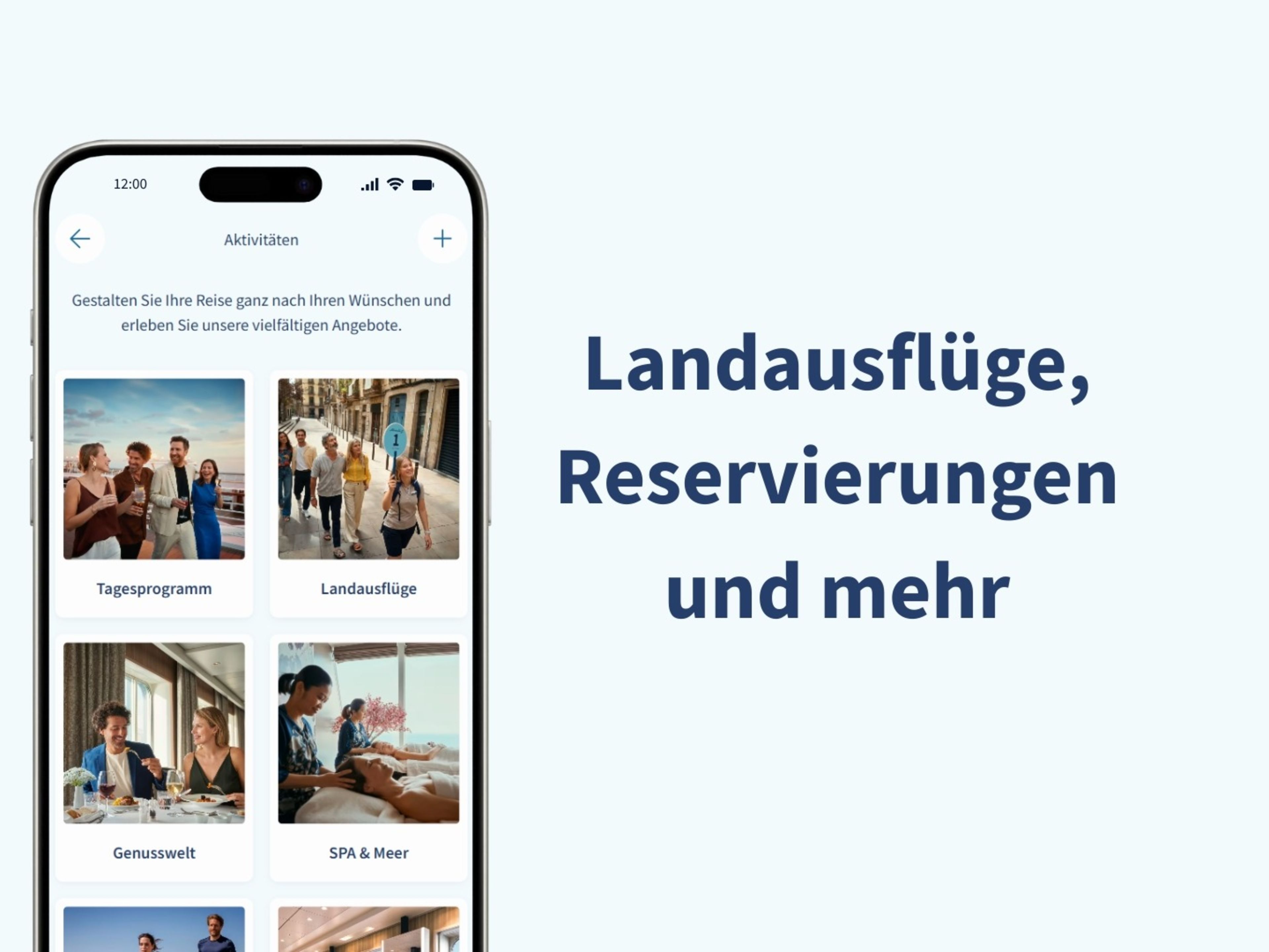 Smartphone mit Kreuzfahrtaktivitäten, Landausflüge, Reservierungen und mehr. Smartphone mit Kreuzfahrtaktivitäten, Landausflüge, Reservierungen und mehr.