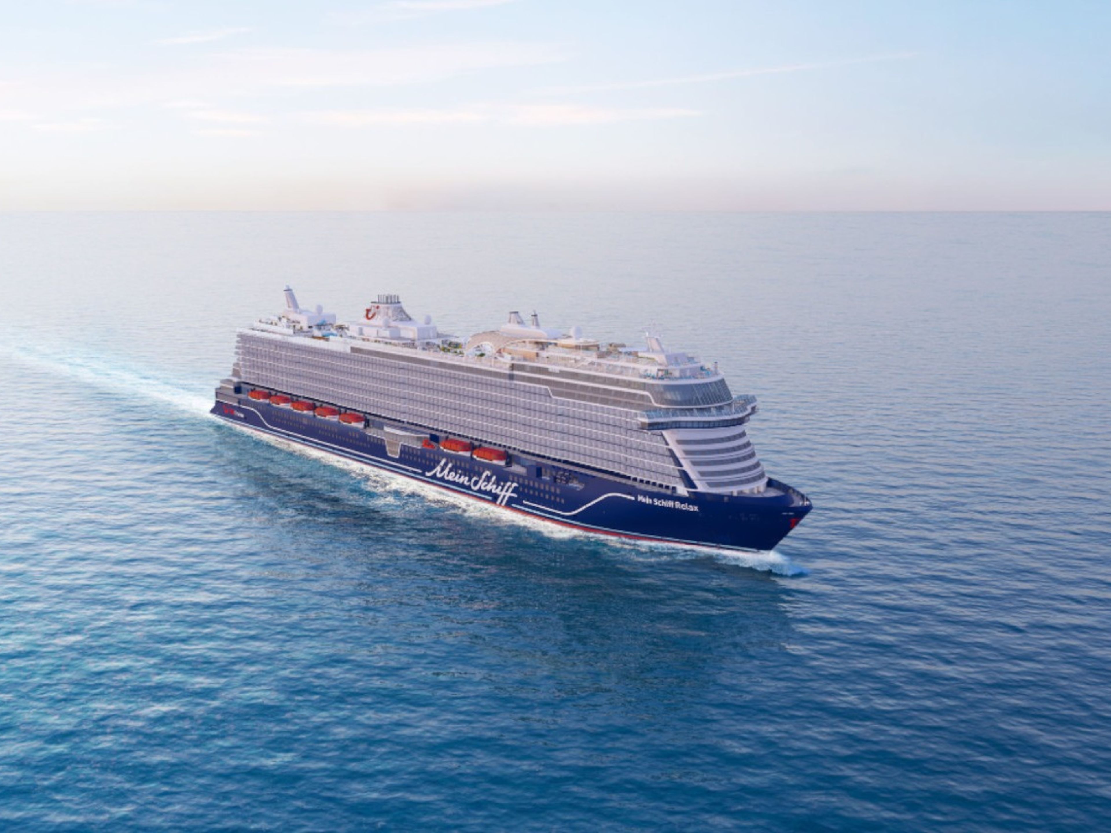 Kreuzfahrtschiff der Mein Schiff® Flotte auf offenem Meer. Kreuzfahrtschiff der Mein Schiff® Flotte auf offenem Meer.