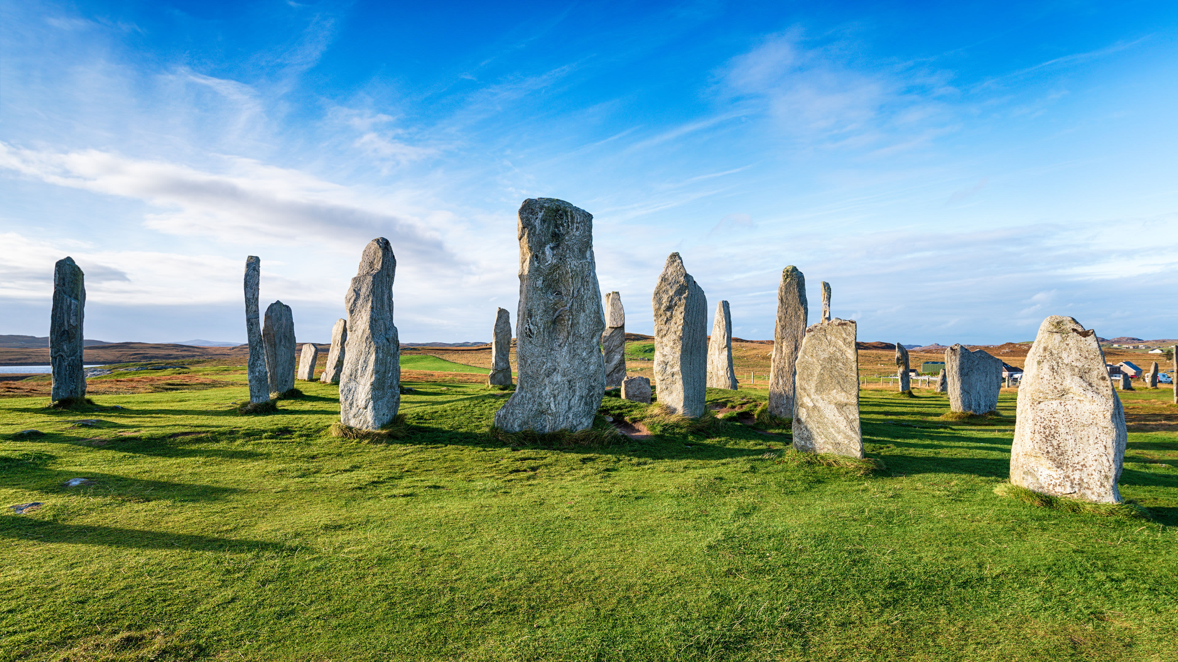 Steinkreis von Callanish, Schottland, bei blauem Himmel. Steinkreis von Callanish, Schottland, bei blauem Himmel.