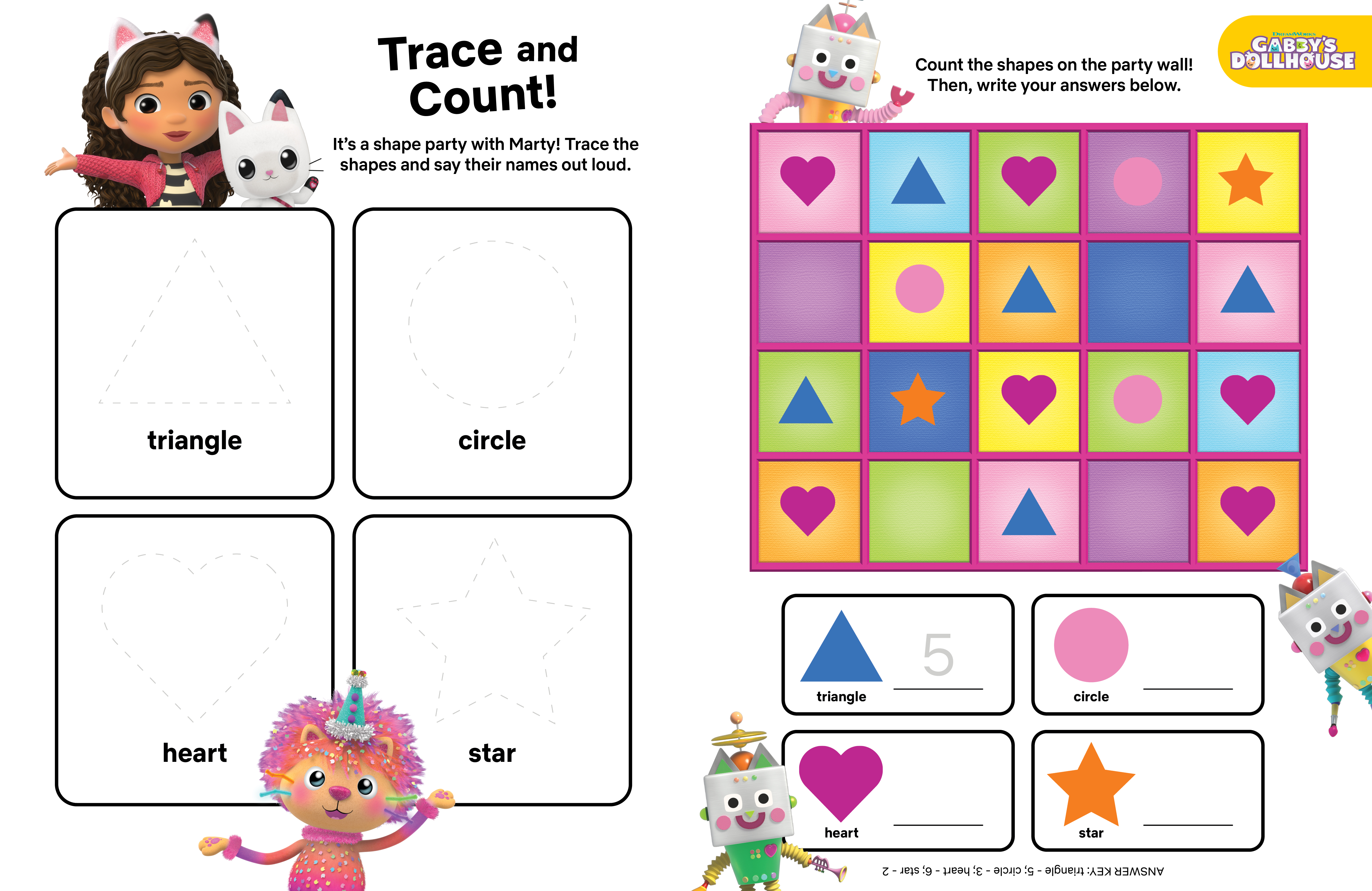 Gabby s Dollhouse Trace and Count Jr free netflix coloring pages and printable activities