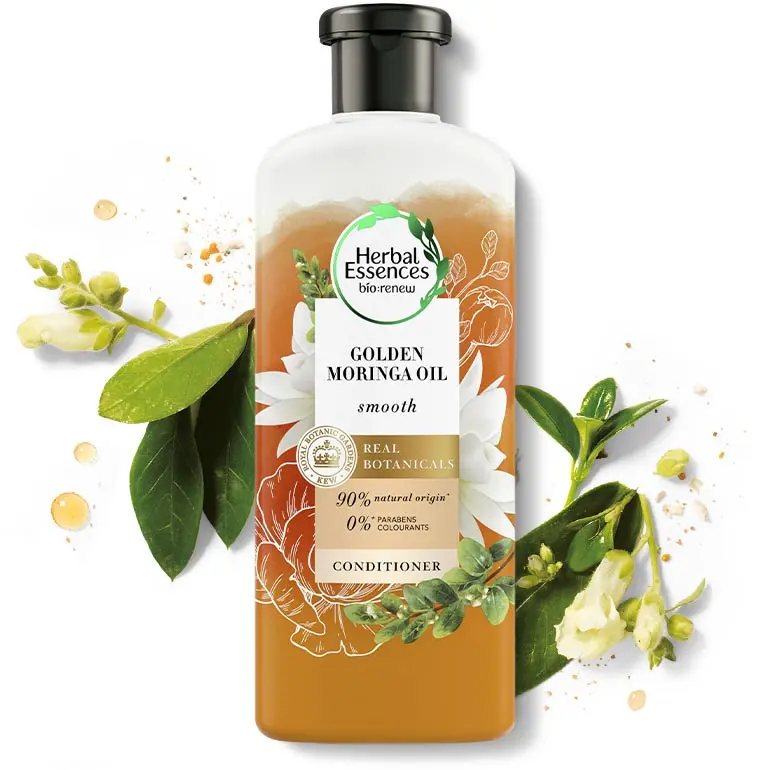 Herbal Essences golden moringa oil conditioner bottle