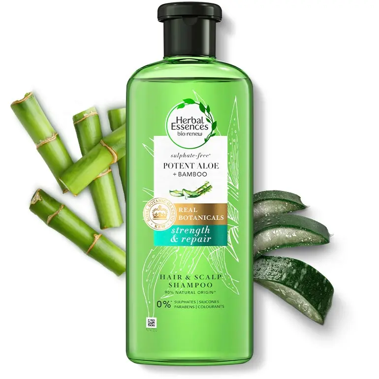 Herbal Essences aloe & bamboo shampoo bottle