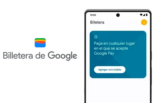 Foto de celular Pixel con el Logo de la Billetera de Google