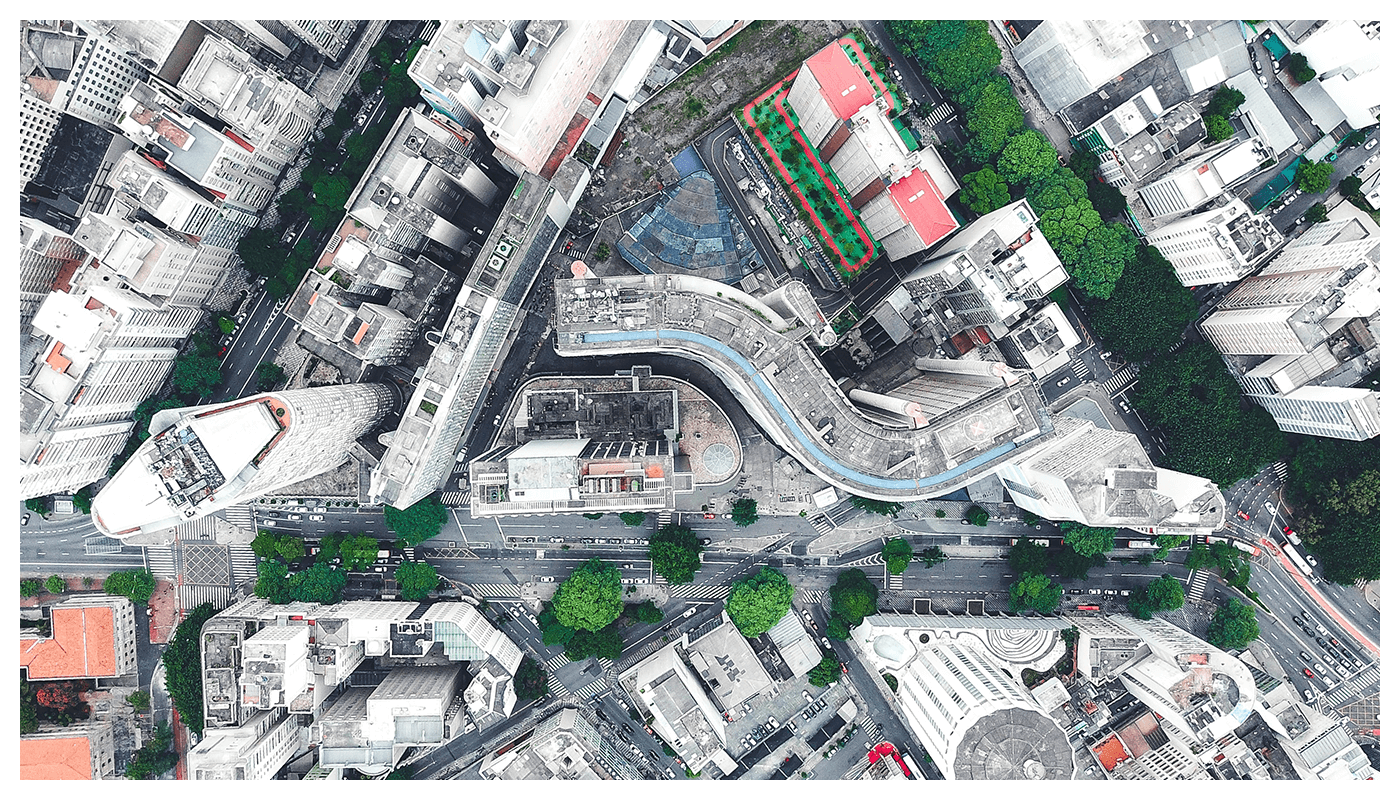 birds eye view of a city 