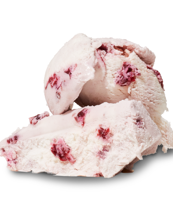 Two scoops of Hailey Bieber's Strawberry Glaze ice cream