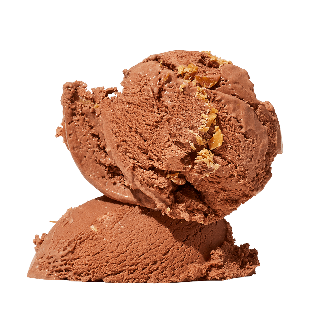 Two scoops of Chocolate Peanut Butter ice cream