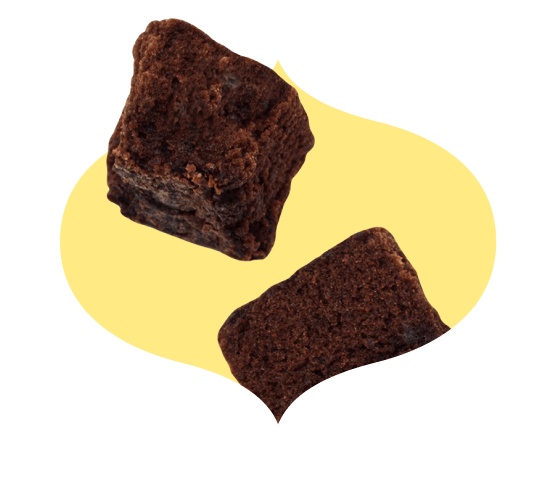 Two brownies in a bindi-shaped frame