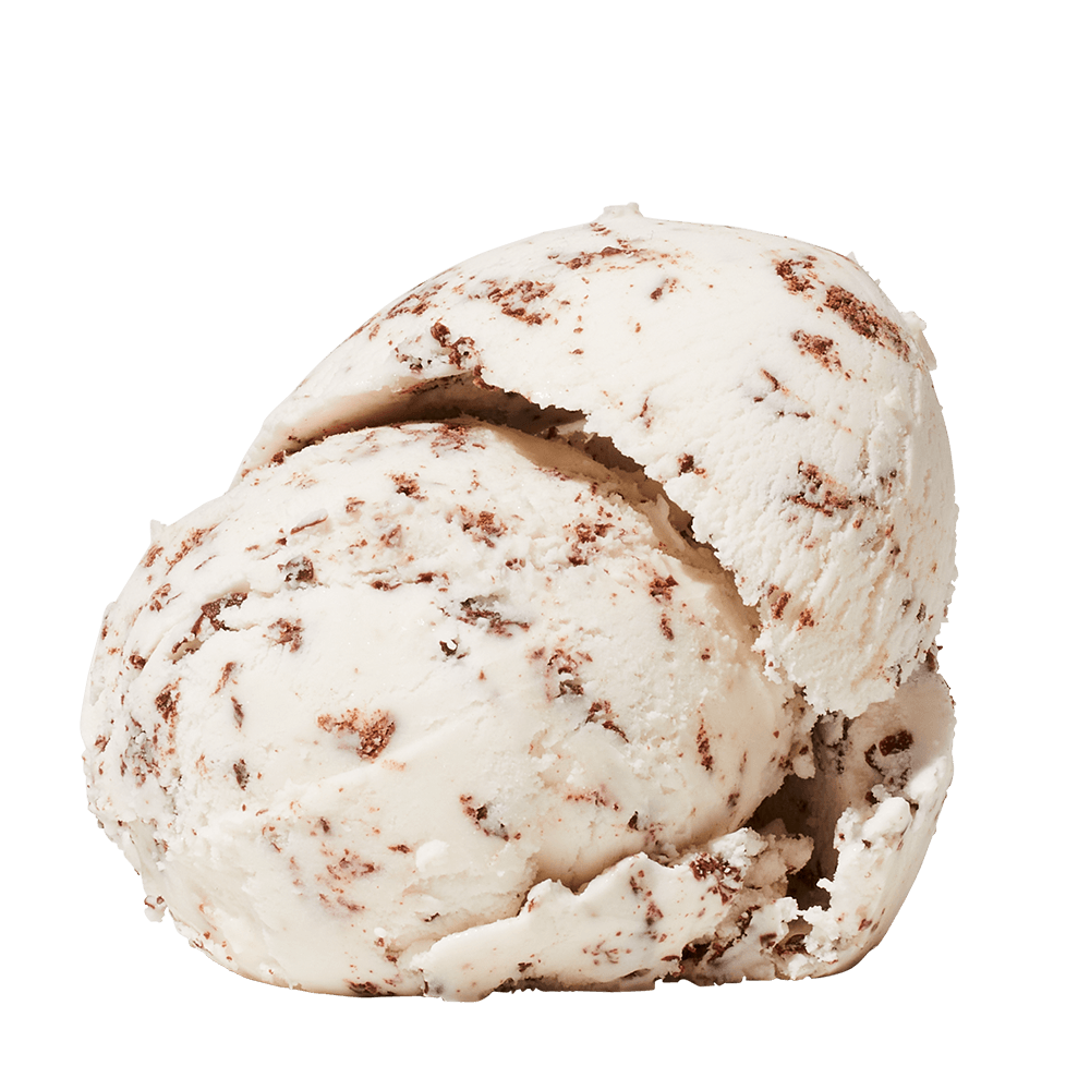 Two scoops of Mint Chip Galactica ice cream