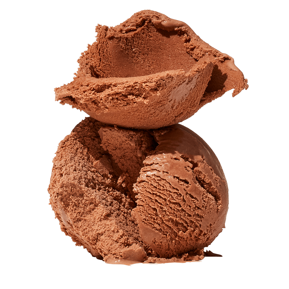 2 scoops of dark chocolate plant-based ice cream