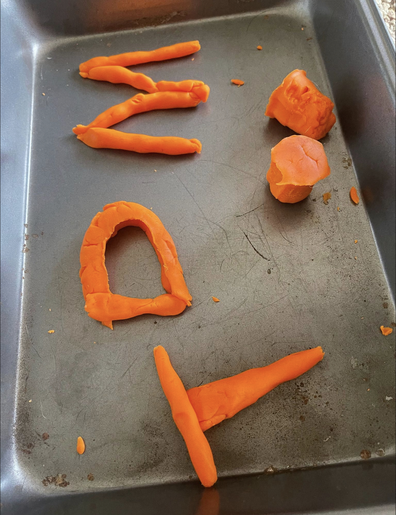 Letters in playdough