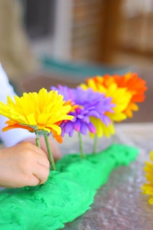 Flowers and Playdough