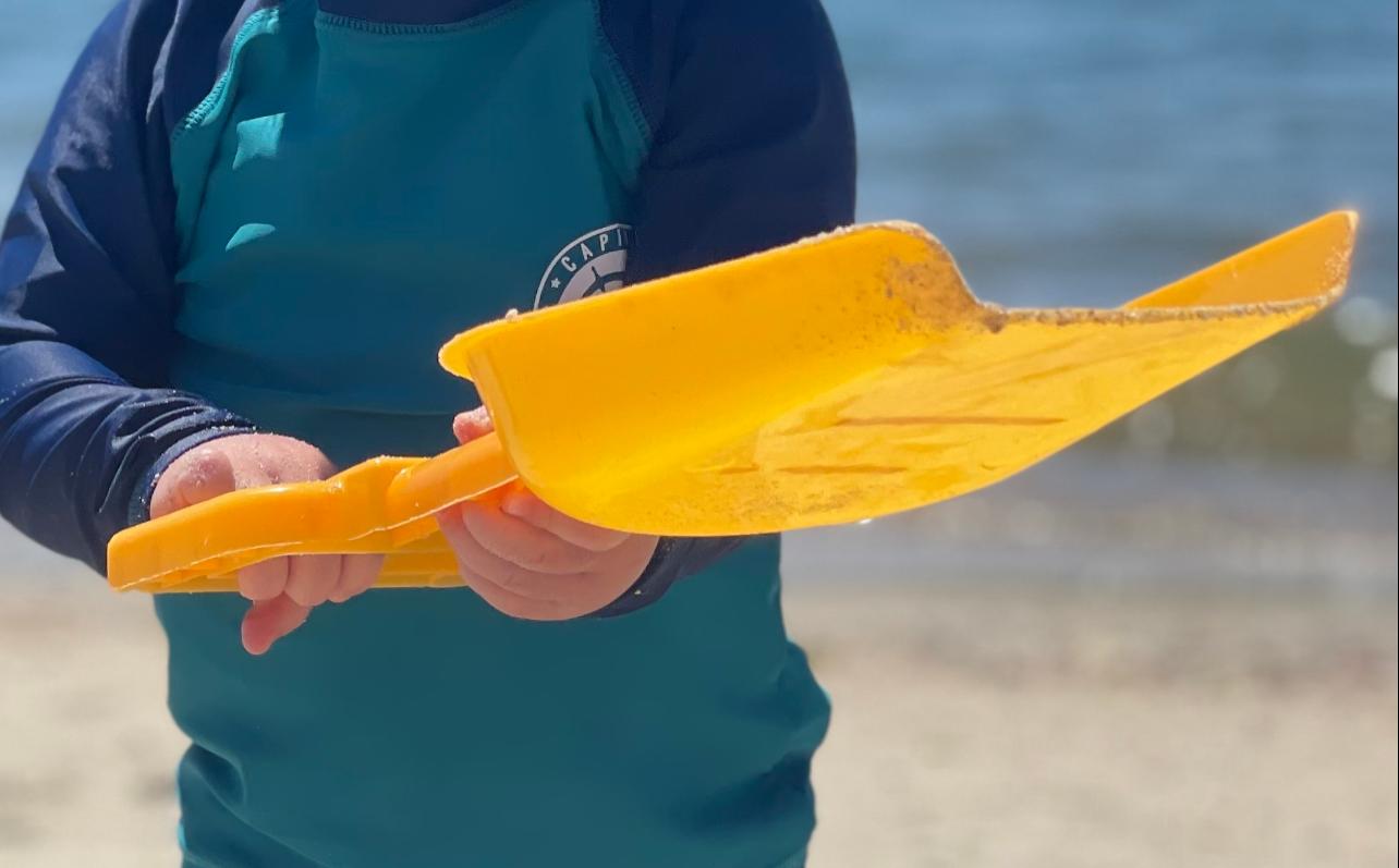 Large shovels in sand