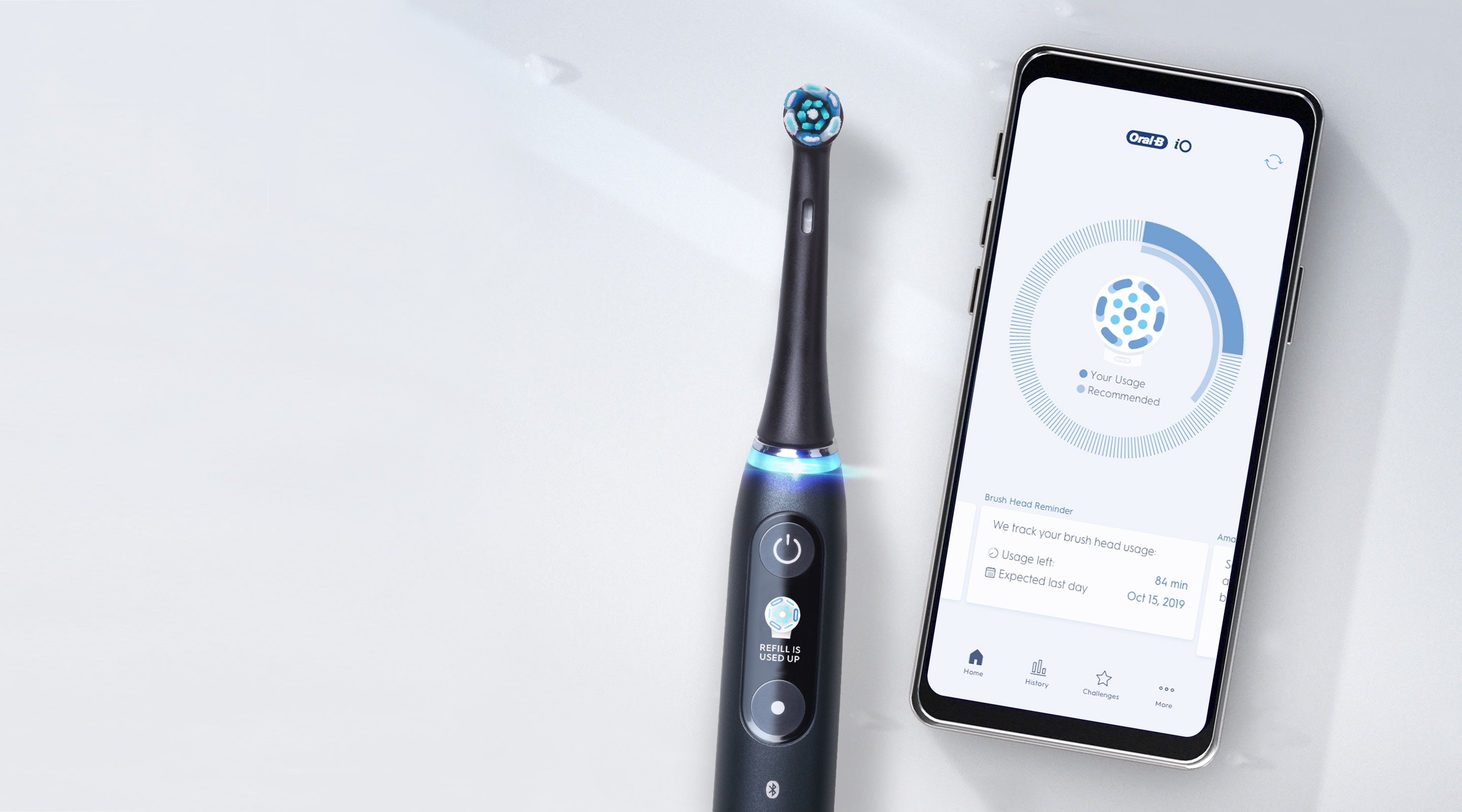 Téléchargez l’application Oral-B pour suivre l’utilisation de la brossette de votre brosse à dents