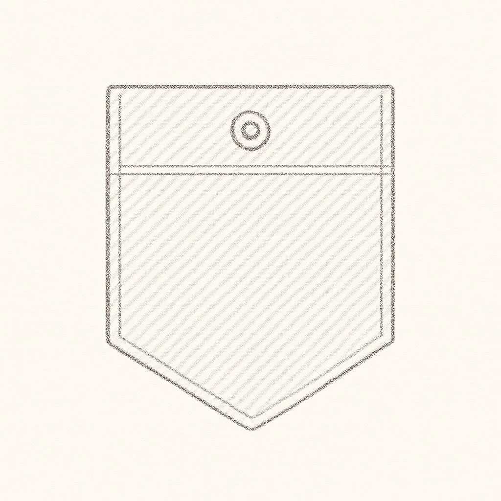 Brusttasche spitz mit Knopf