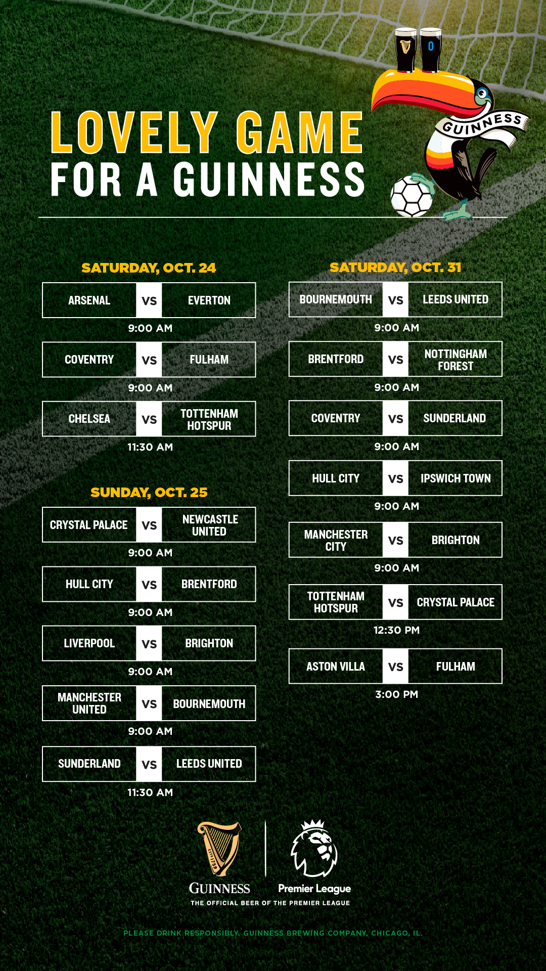 Watch the Premiere League at Guinness Chicago