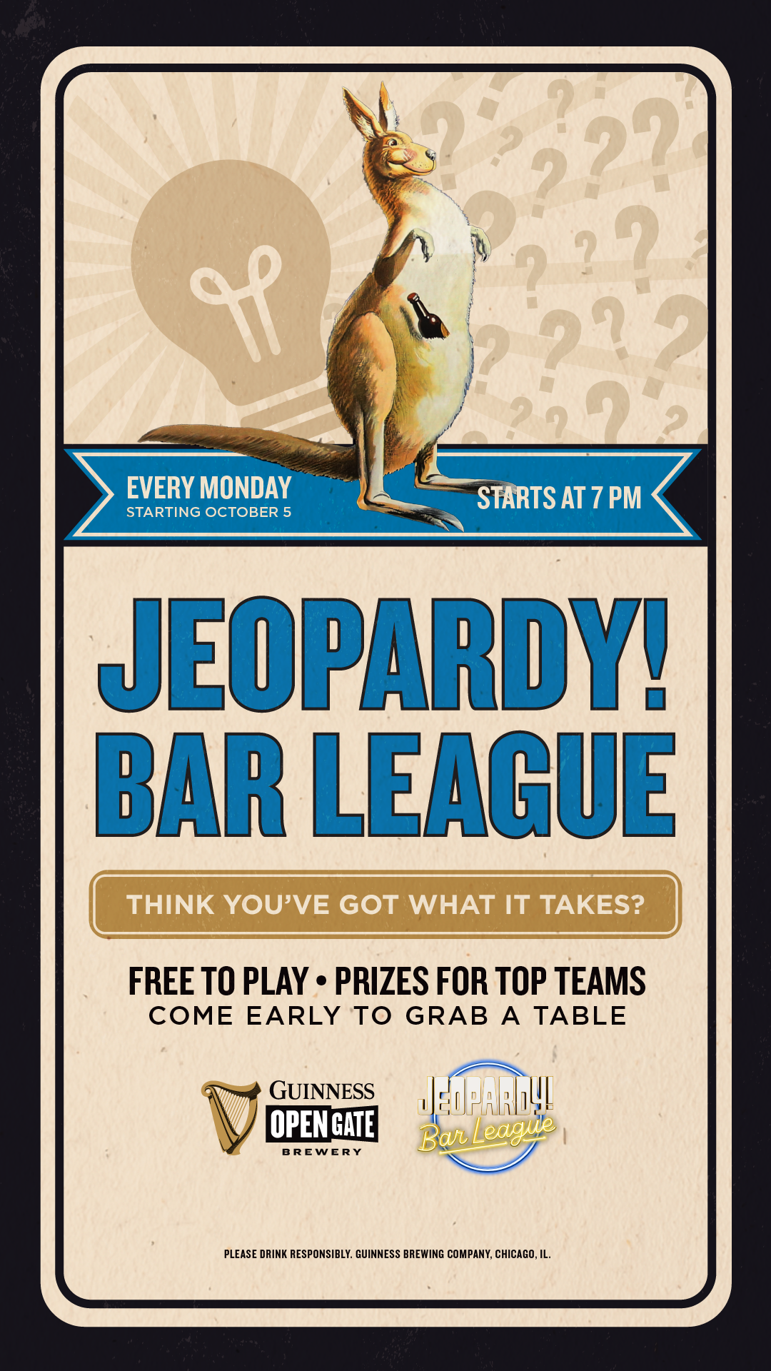 Join Us for Jeopardy every Monday night at Guinness Chicago.