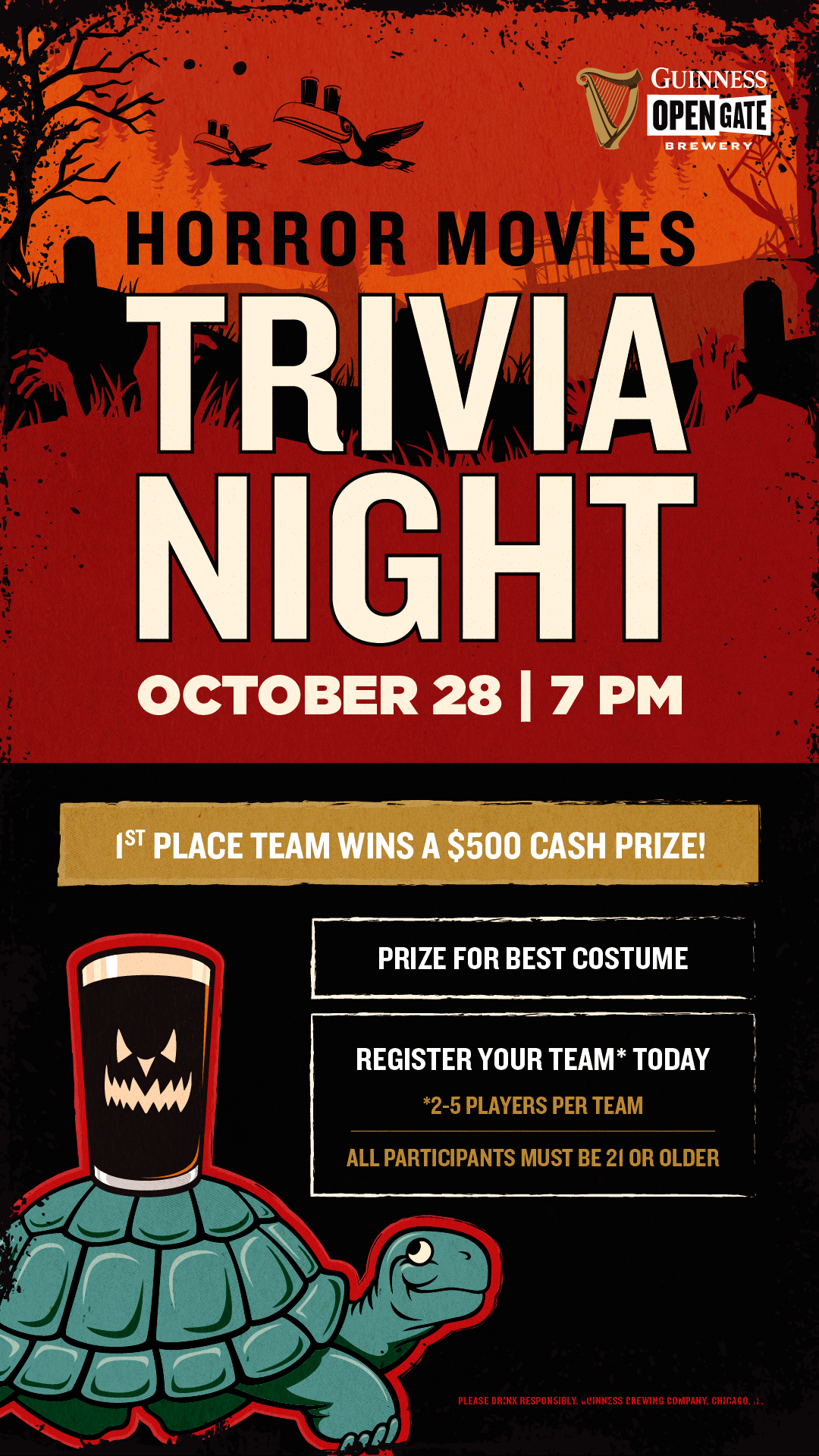 Join Us for Horror Movies themed Trivia Night, October 28