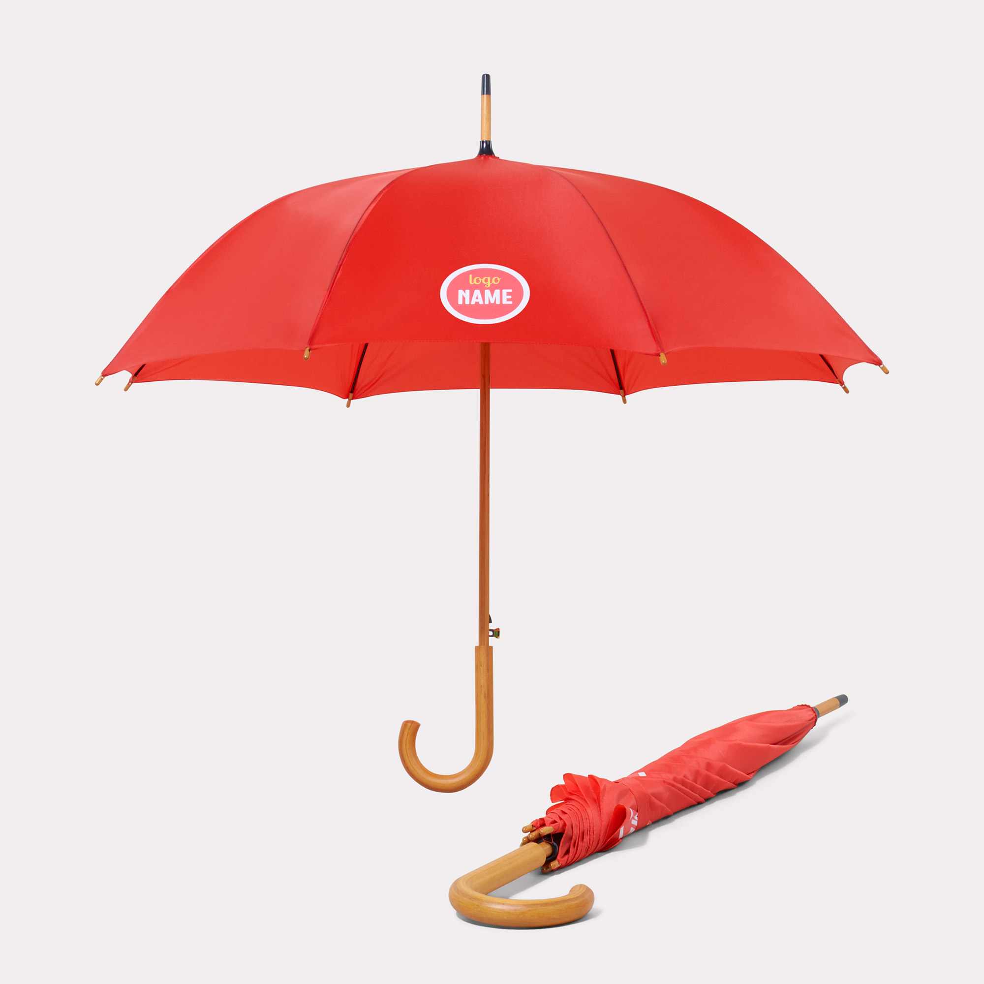 Parapluies Falconetti Compact Automatique manche crochet en bois 102 cm