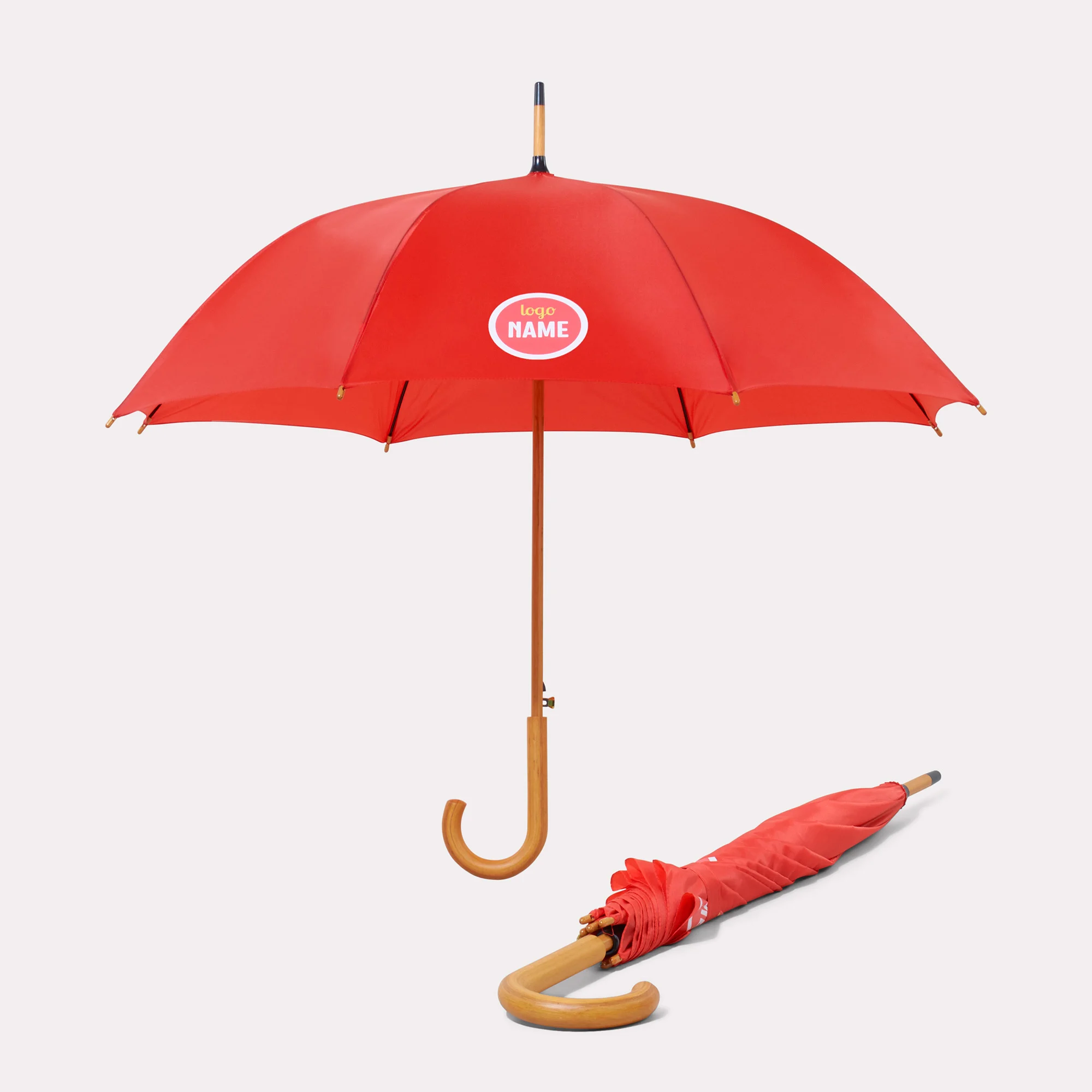Parapluies Falconetti Compact Automatique manche crochet en bois 102 cm