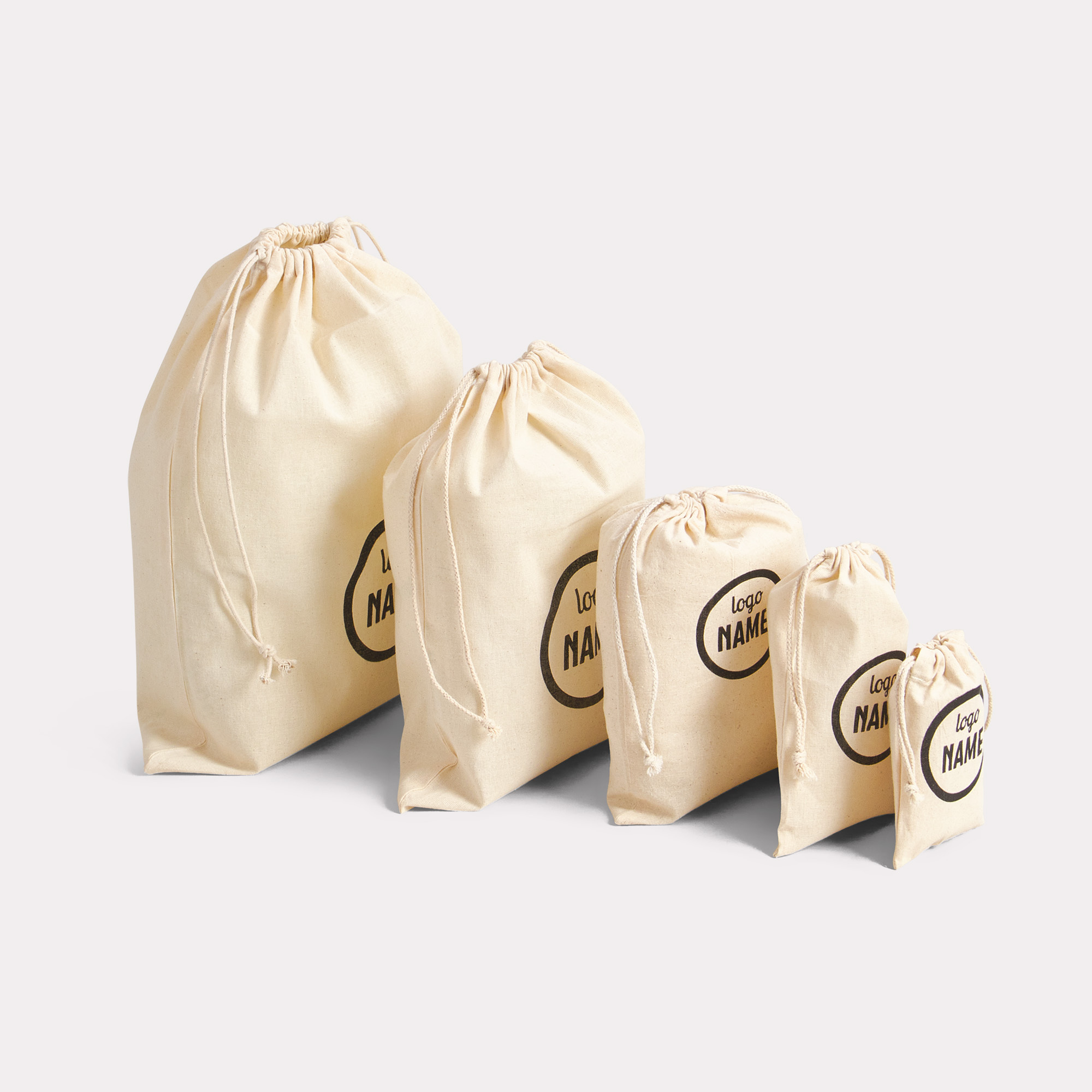 Sacs en coton avec cordons de serrage