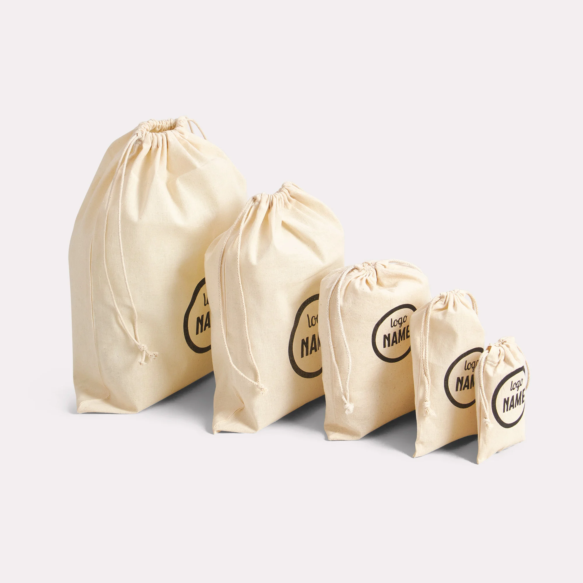 Sacs en coton avec cordons de serrage
