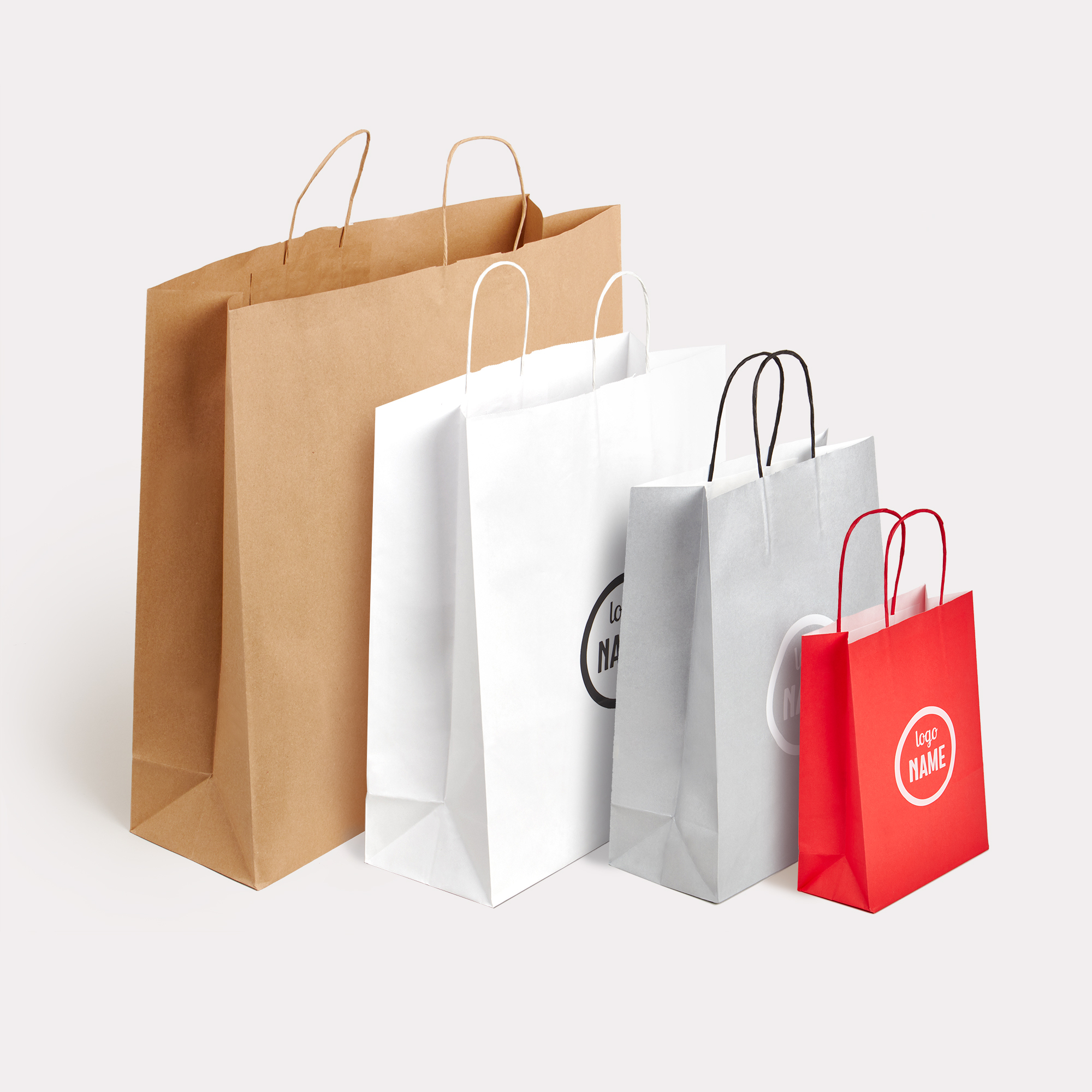 Sacs en papier avec anses torsadées - sérigraphie